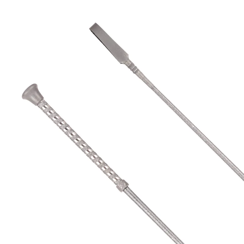 Country Direct Lurex Sparkly Riding Whip Silver-1